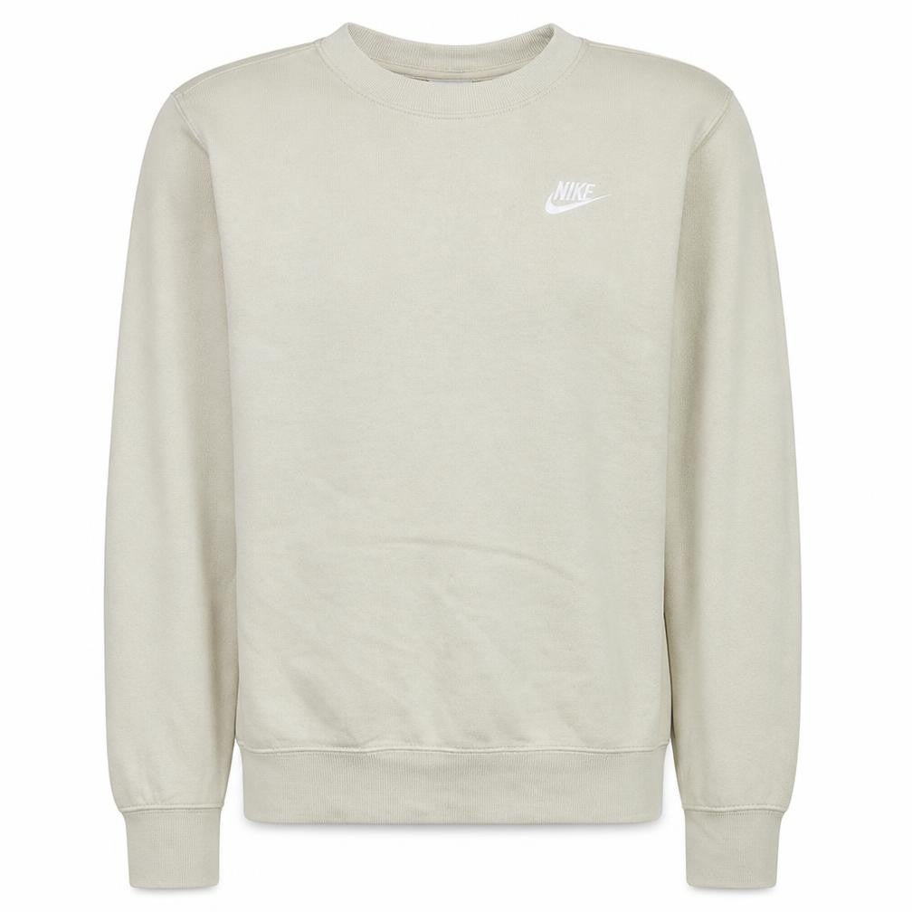 Front view of Nike Men's Beige XS Pullover Crew Neck Sweatshirt