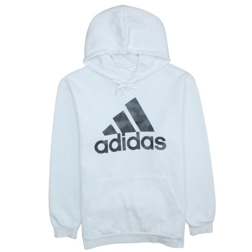 Adidas Men's White Pullover Hoodie Medium Fleece Sportswear