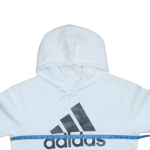 Adidas Men's White Pullover Hoodie Medium Fleece Sportswear