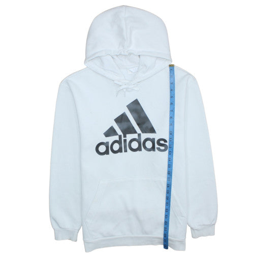 Adidas Men's White Pullover Hoodie Medium Fleece Sportswear