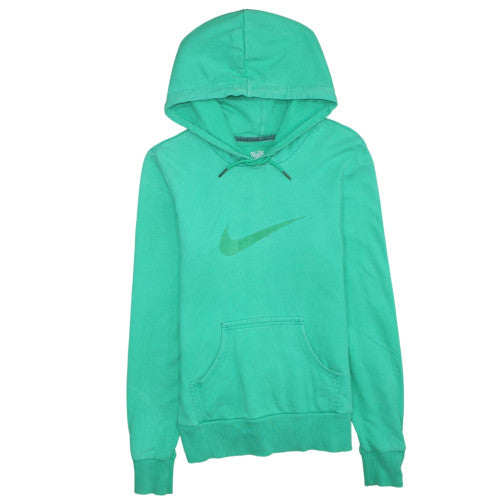 Nike Women Green Hoodie UK 12/14 Pullover Cotton Athletic Dept