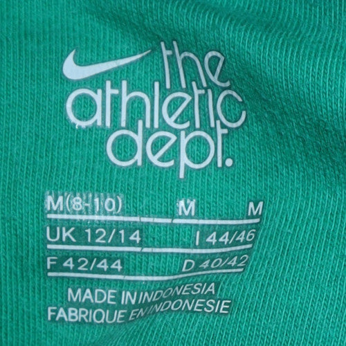 Nike Women Green Hoodie UK 12/14 Pullover Cotton Athletic Dept