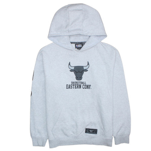 NBA Chicago Bulls Mens Grey Pullover Hoodie Size L