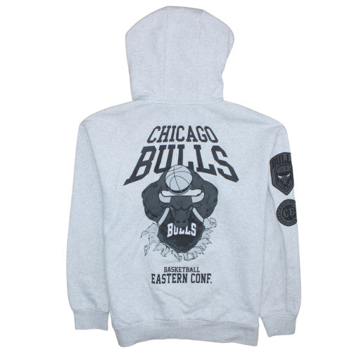NBA Chicago Bulls Mens Grey Pullover Hoodie Size L