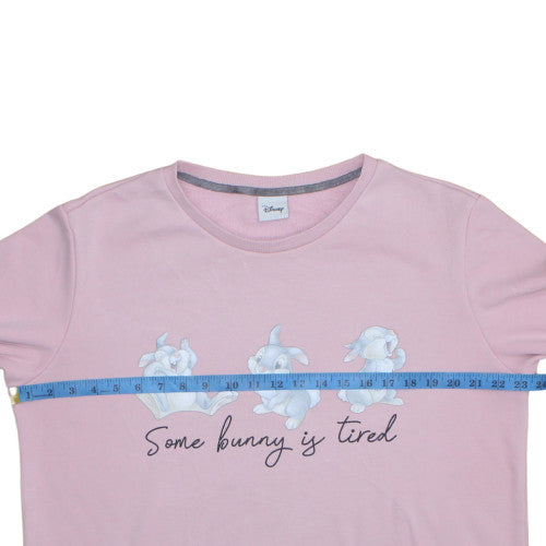 Disney Women Pink Thumper Sweatshirt UK M Pullover Crew Neck
