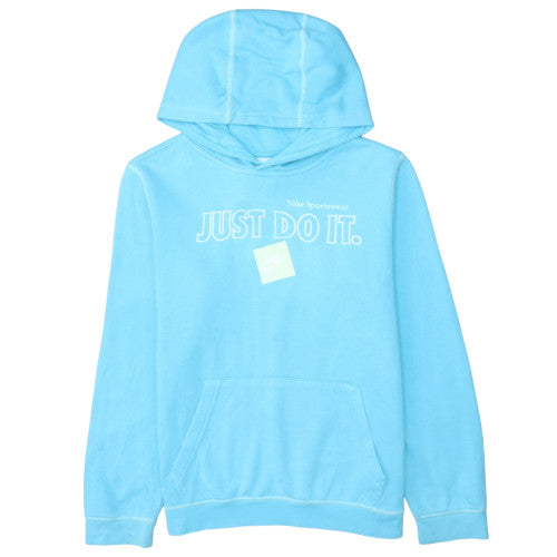 Nike Women's Blue Pullover Hoodie XL Just Do It Graphic Cotton Blend