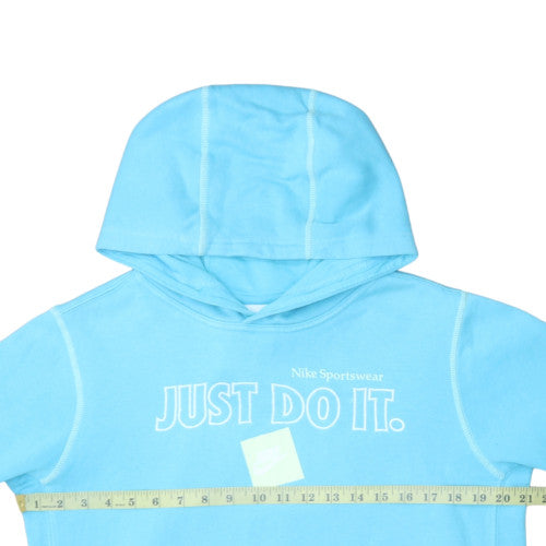 Nike Women's Blue Pullover Hoodie XL Just Do It Graphic Cotton Blend