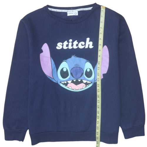 Disney Womens Navy Stitch Sweatshirt XL 18/20 Pullover Cotton Casual
