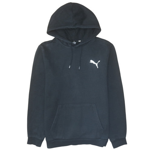 Puma Men's Black Pullover Hoodie Medium Fleece Logo Sweatshirt
