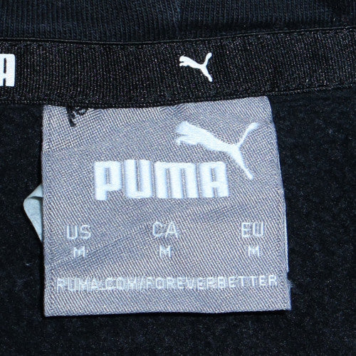 Puma Men's Black Pullover Hoodie Medium Fleece Logo Sweatshirt