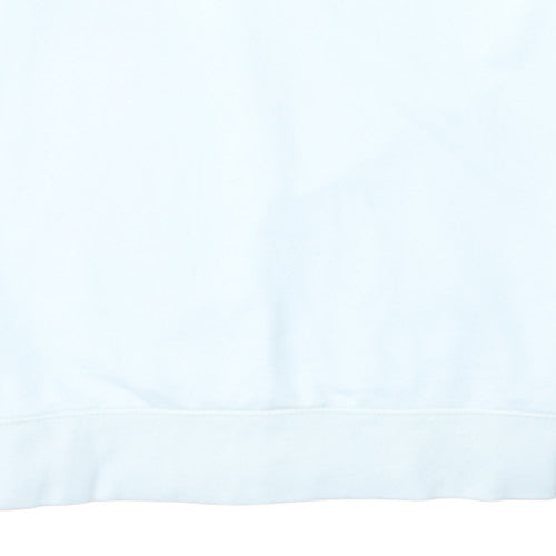 Nike Women White Oversized 1/4 Zip Sweatshirt M Cotton Blend