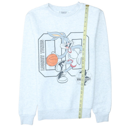 Looney Tunes Mens Grey Bugs Bunny Graphic Pullover Sweatshirt Size S