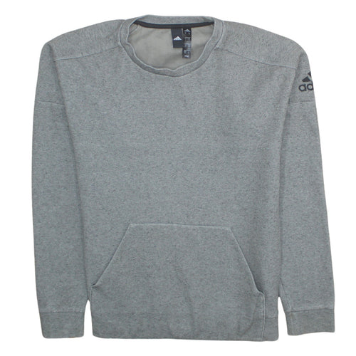 Adidas Men's Grey Pullover Sweatshirt Size S Regular Fit