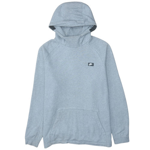 Nike Men's Grey Pullover Hoodie L Fleece Logo Sportswear