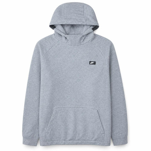 Nike Men's Grey Pullover Hoodie L Fleece Logo Sportswear
