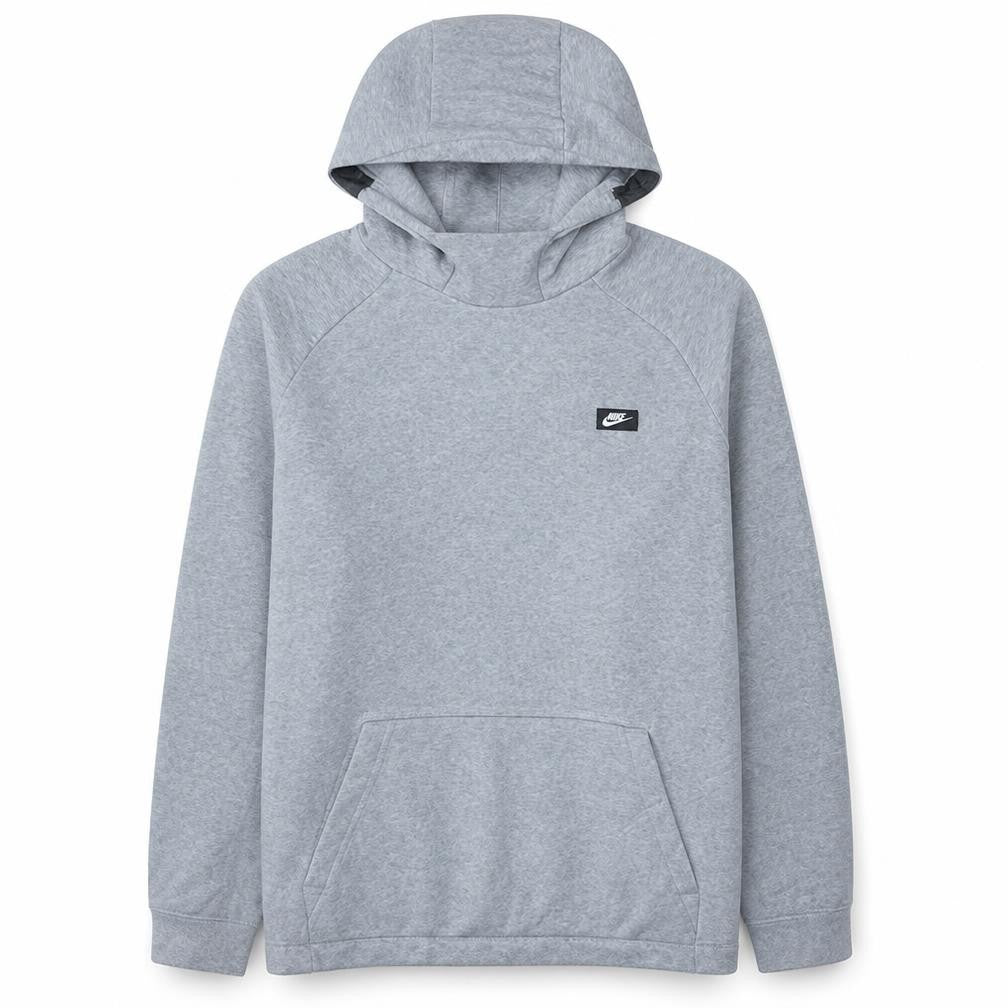 Nike Men's Grey Pullover Hoodie L Fleece Logo Sportswear