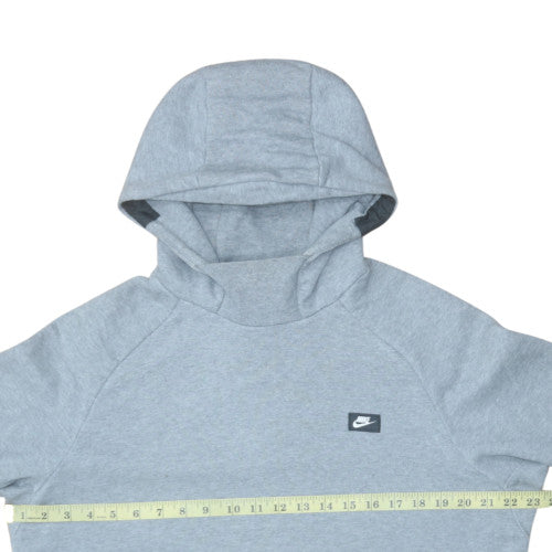 Nike Men's Grey Pullover Hoodie L Fleece Logo Sportswear
