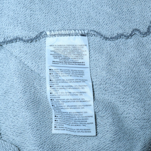 Nike Men's Grey Pullover Hoodie L Fleece Logo Sportswear