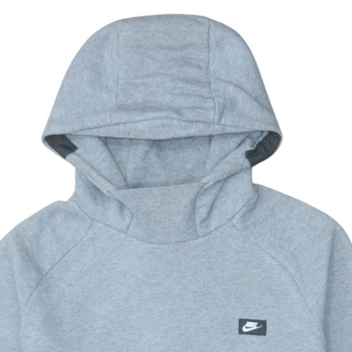 Nike Men's Grey Pullover Hoodie L Fleece Logo Sportswear
