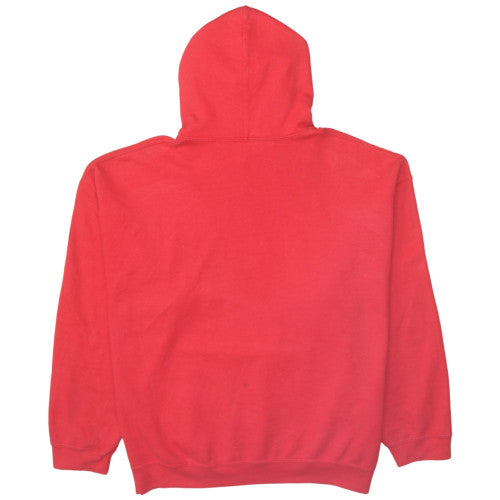 Gildan Men's Red XL Pullover Hoodie Cartoon Graphic Retro Style