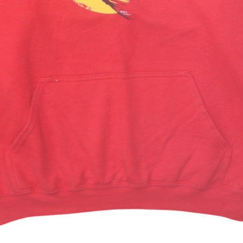 Gildan Men's Red XL Pullover Hoodie Cartoon Graphic Retro Style