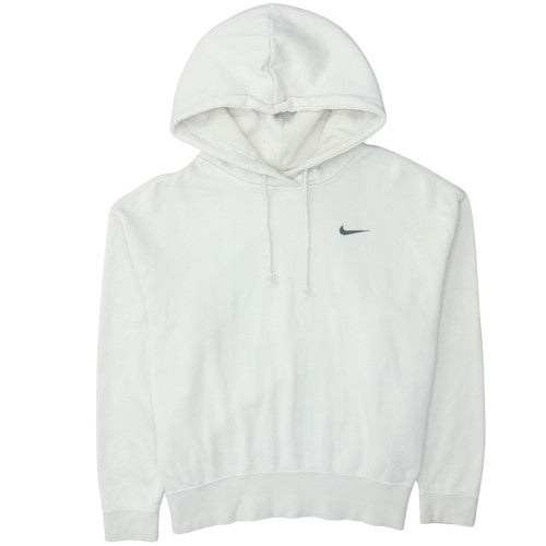 Nike Womens White Pullover Hoodie M Cotton Blend Athletic