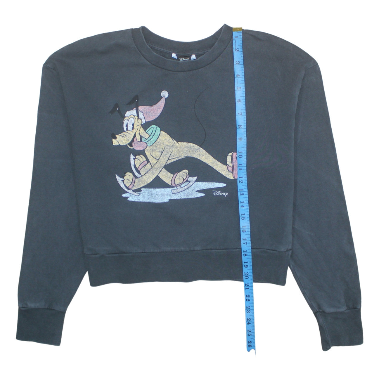 Disney Womens Black Pluto Graphic Pullover Sweatshirt Size M