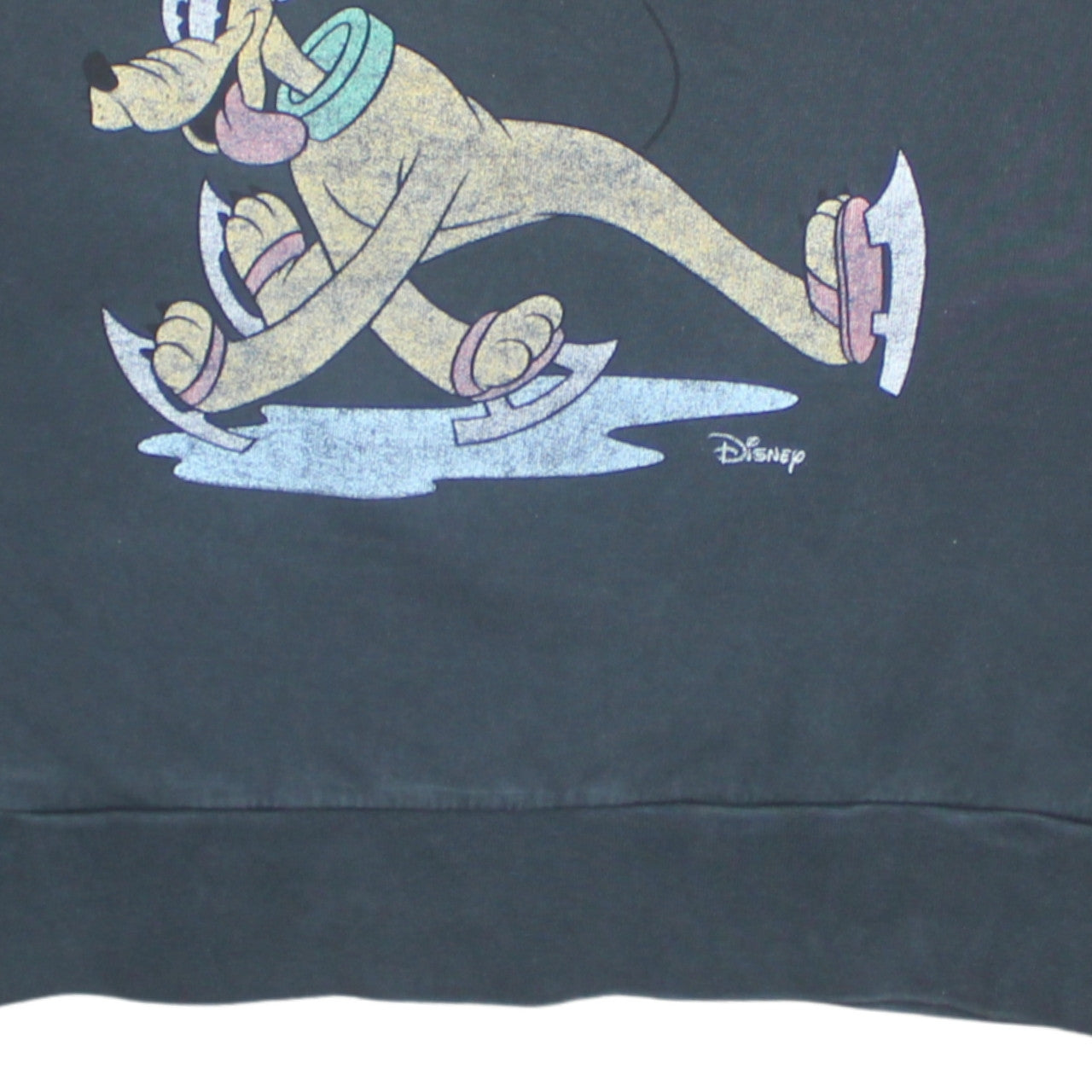 Disney Womens Black Pluto Graphic Pullover Sweatshirt Size M