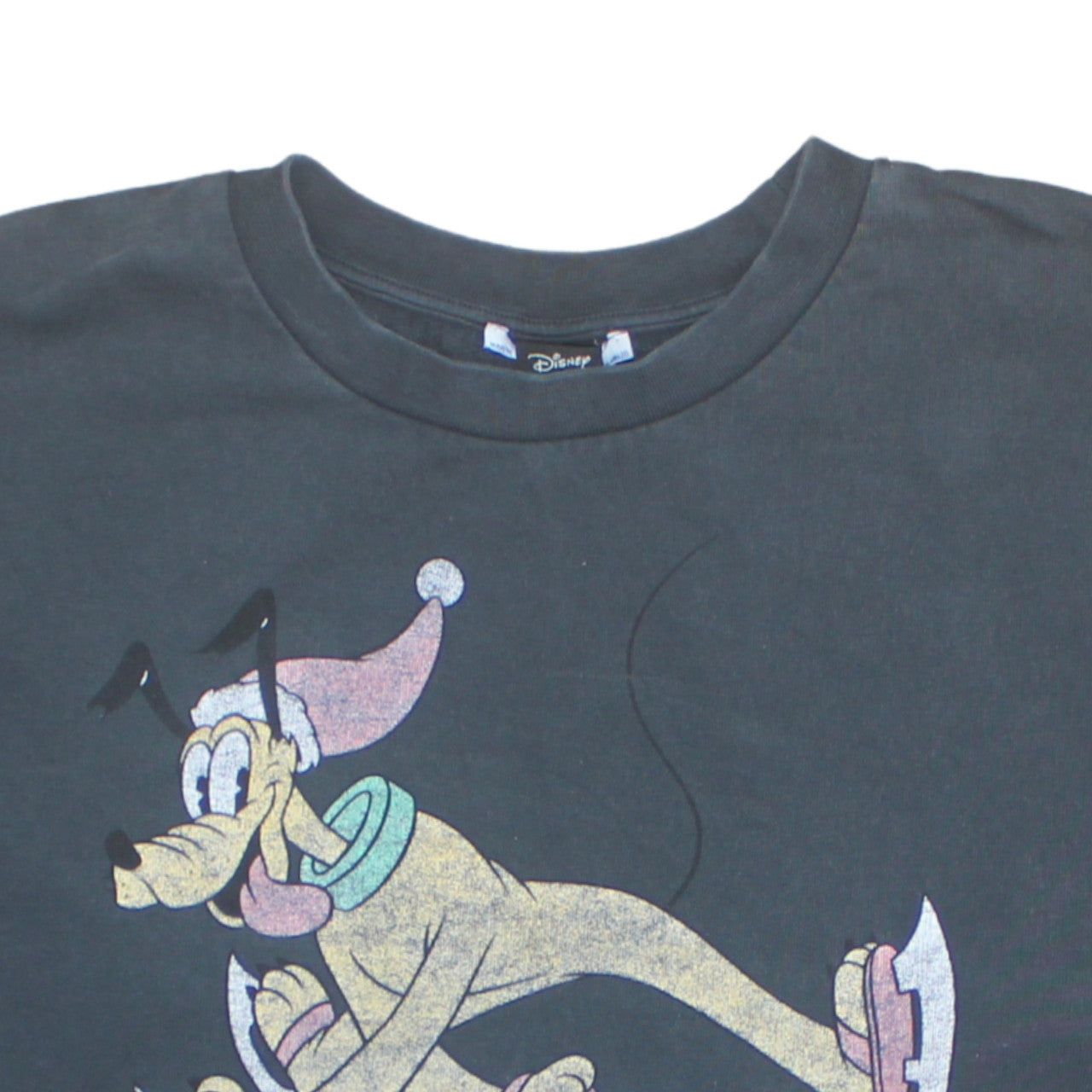 Disney Womens Black Pluto Graphic Pullover Sweatshirt Size M