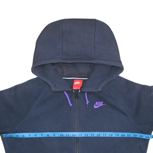 Nike Men's Blue Full Zip Hoodie Size L Cotton Blend