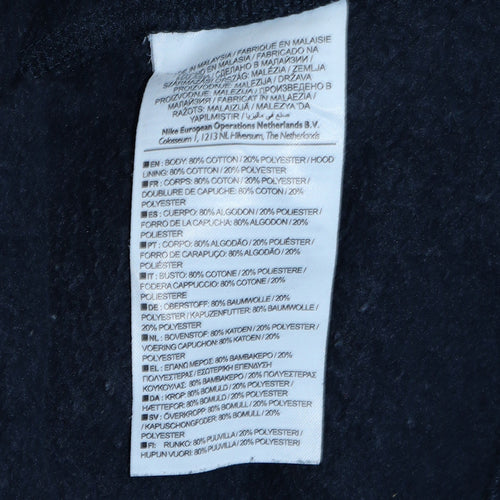 Nike Men's Blue Full Zip Hoodie Size L Cotton Blend