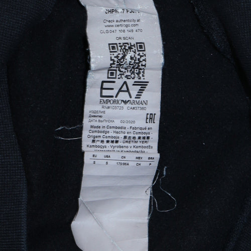 Emporio Armani EA7 Men's Black Pullover Hoodie Size S Regular Fit