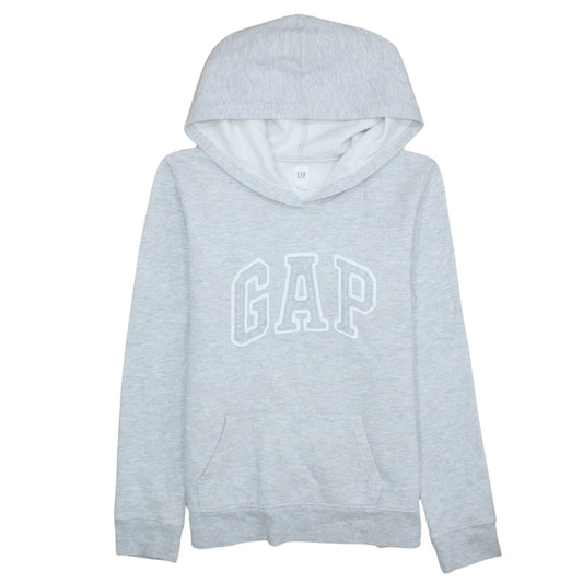 GAP Womens Grey Pullover Hoodie M Cotton Blend Logo Casual