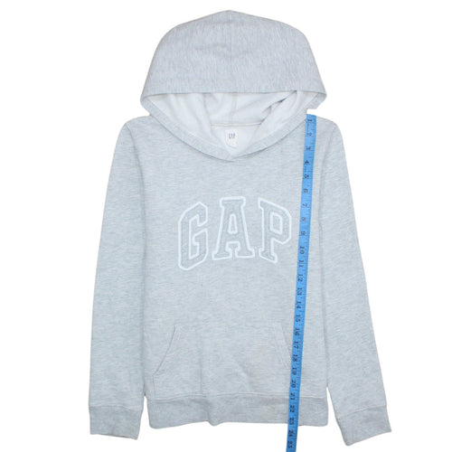 GAP Womens Grey Pullover Hoodie M Cotton Blend Logo Casual