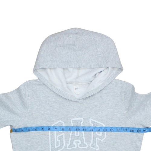 GAP Womens Grey Pullover Hoodie M Cotton Blend Logo Casual