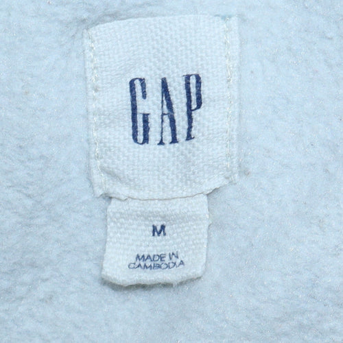 GAP Womens Grey Pullover Hoodie M Cotton Blend Logo Casual