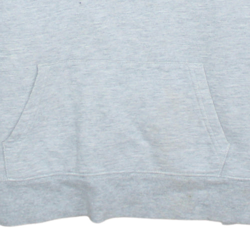 GAP Womens Grey Pullover Hoodie M Cotton Blend Logo Casual