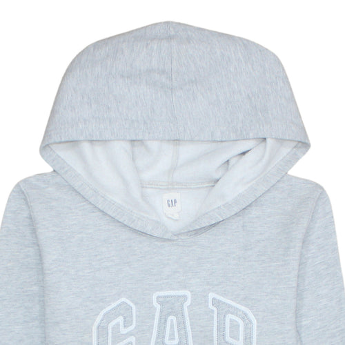 GAP Womens Grey Pullover Hoodie M Cotton Blend Logo Casual
