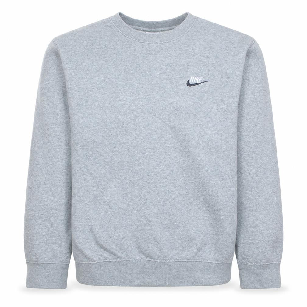 Front view of Nike Men's Grey Crew Neck Pullover Sweatshirt, size S