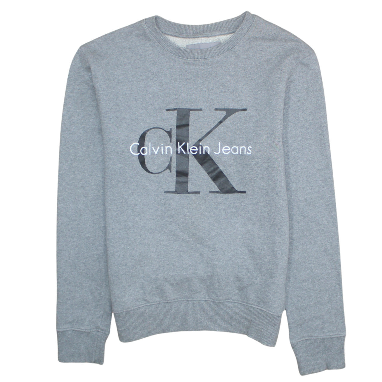 Calvin Klein Jeans Men's Grey Cotton Sweatshirt S Regular Fit