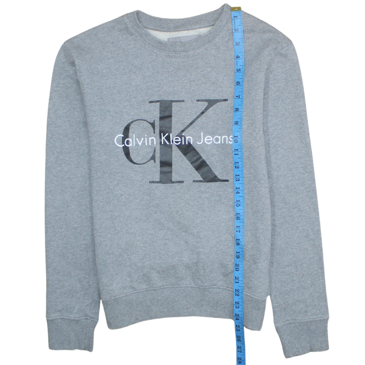 Calvin Klein Jeans Men's Grey Cotton Sweatshirt S Regular Fit