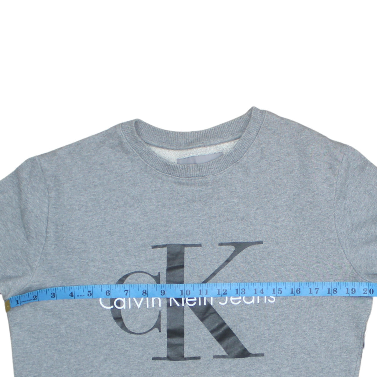 Calvin Klein Jeans Men's Grey Cotton Sweatshirt S Regular Fit