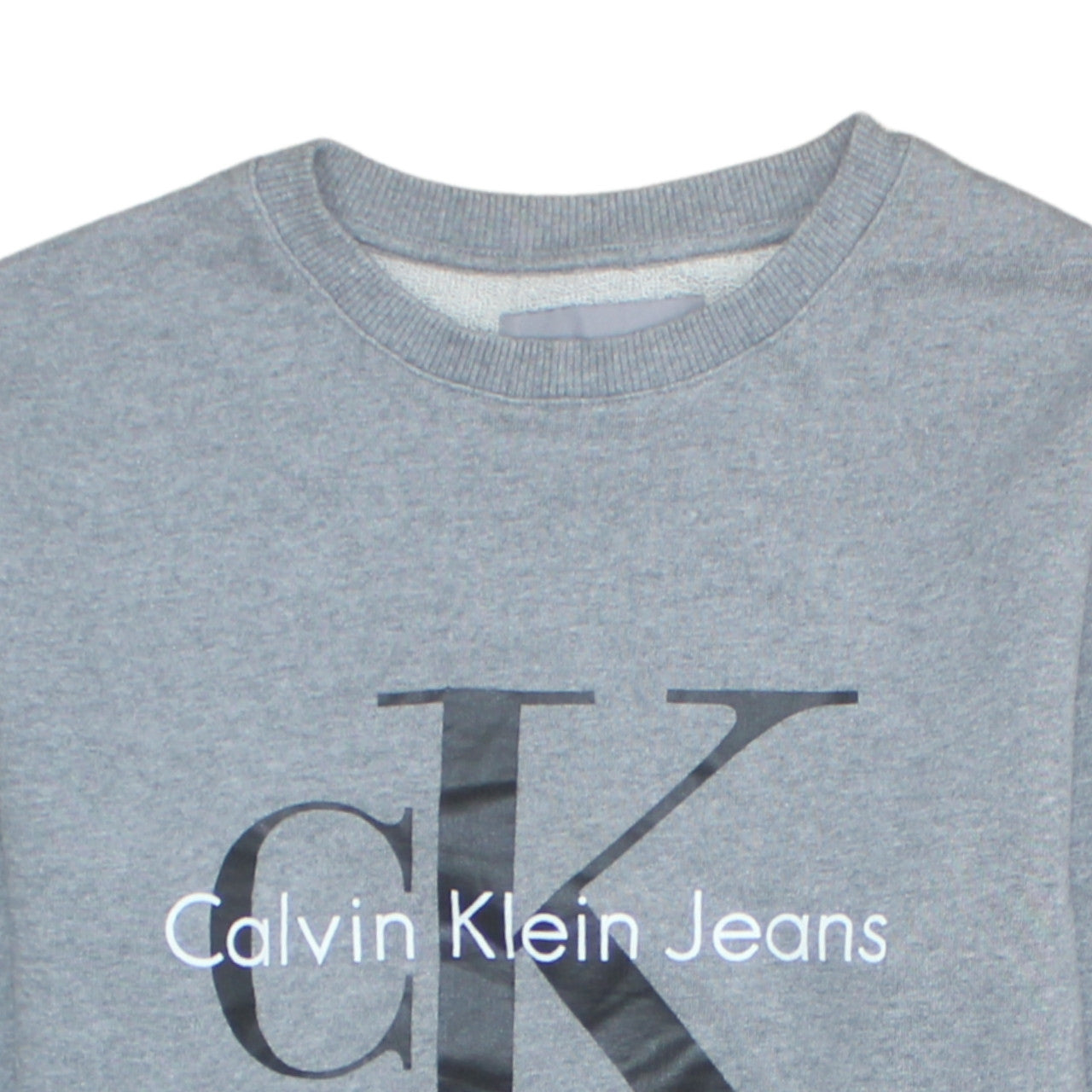 Calvin Klein Jeans Men's Grey Cotton Sweatshirt S Regular Fit