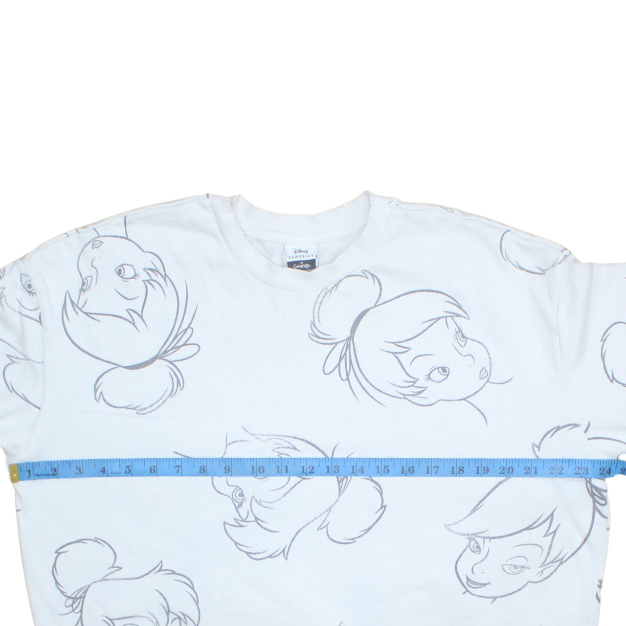 Disney Classics at George Women’s Cream Tinker Bell Pullover Sweatshirt Size L 16-18