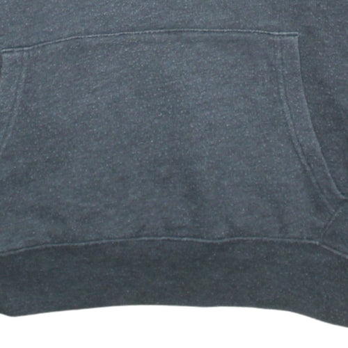 GAP Men's Grey Pullover Hoodie L USA Flag Logo Fleece Sweatshirt