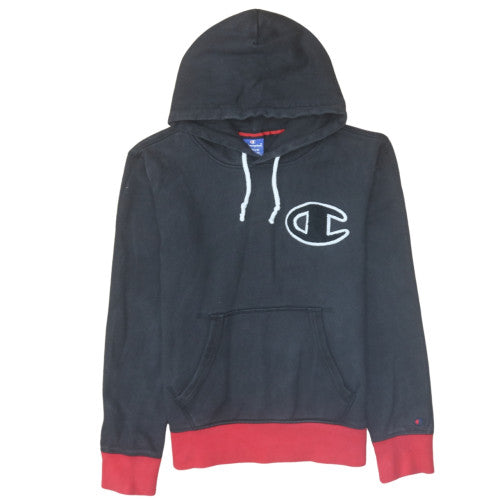Champion Men’s Black Pullover Hoodie Medium Logo Cotton