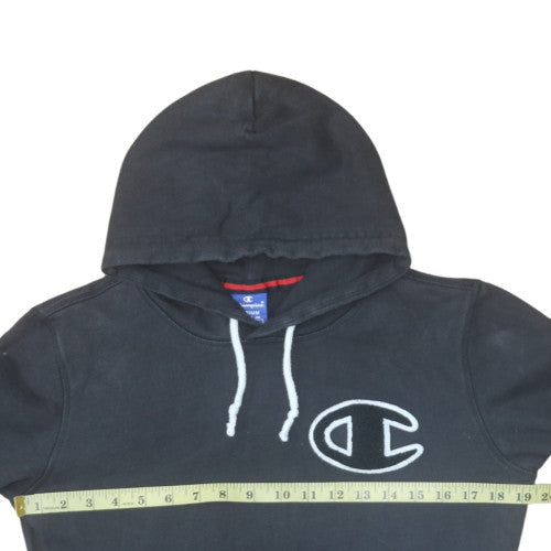 Champion Men’s Black Pullover Hoodie Medium Logo Cotton