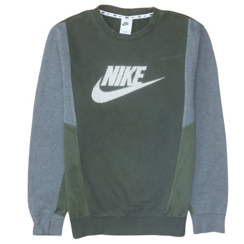 Nike Men's Green Crew Neck Logo Pullover Sweatshirt Size S