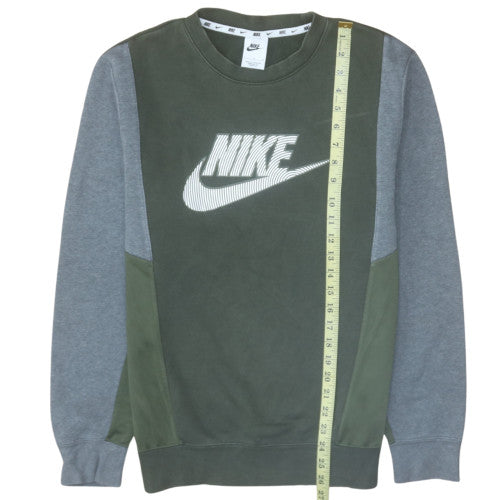 Nike Men's Green Crew Neck Logo Pullover Sweatshirt Size S