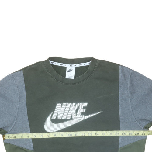 Nike Men's Green Crew Neck Logo Pullover Sweatshirt Size S